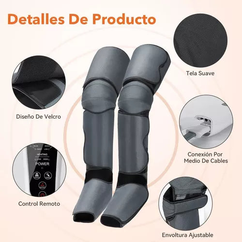 Masajeador Eléctrico para pies y Piernas, Botas Compresión Aire de uso terapéutico y analgésico