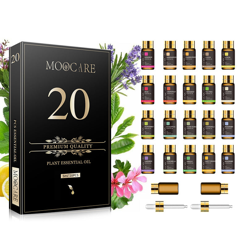 Set Completo de 20 Aceites Esenciales Moocare – Aromaterapia Universal para Bienestar Natural