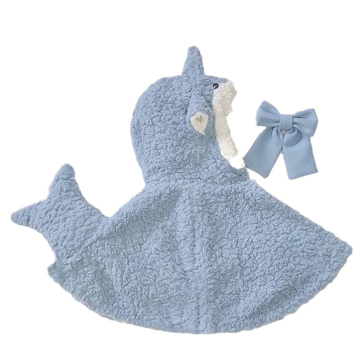 Manta de tiburón para bebé, capa gruesa de doble capa para niño, ropa tridimensional con forro polar