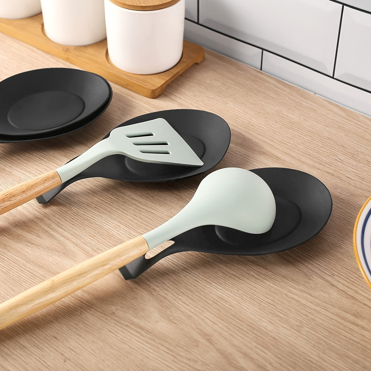 Cuchara apoya utensilios, Tapete para cucharas, utensilios de cocina de TPE fáciles de limpiar