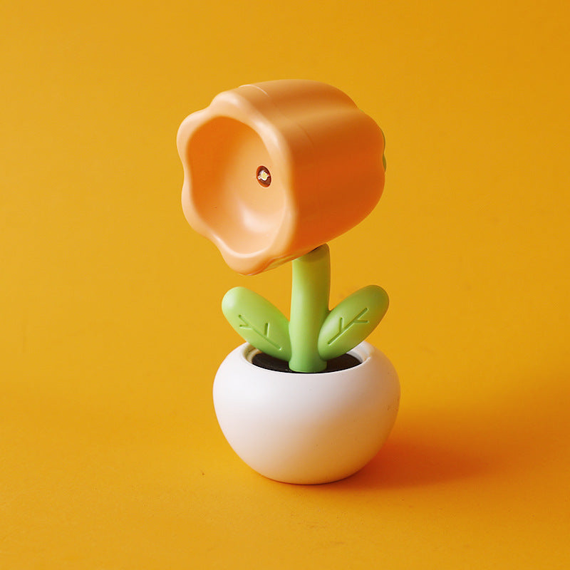Mini lámpara de noche pequeña y creativa, flor, rotación de 360 grados