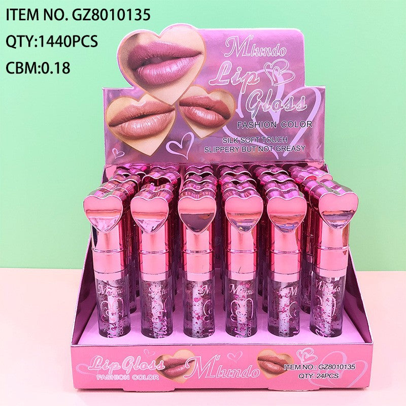 Labios labiales Color en forma de corazón que cambia y brillo, No mancha, Loción labial Hidratante