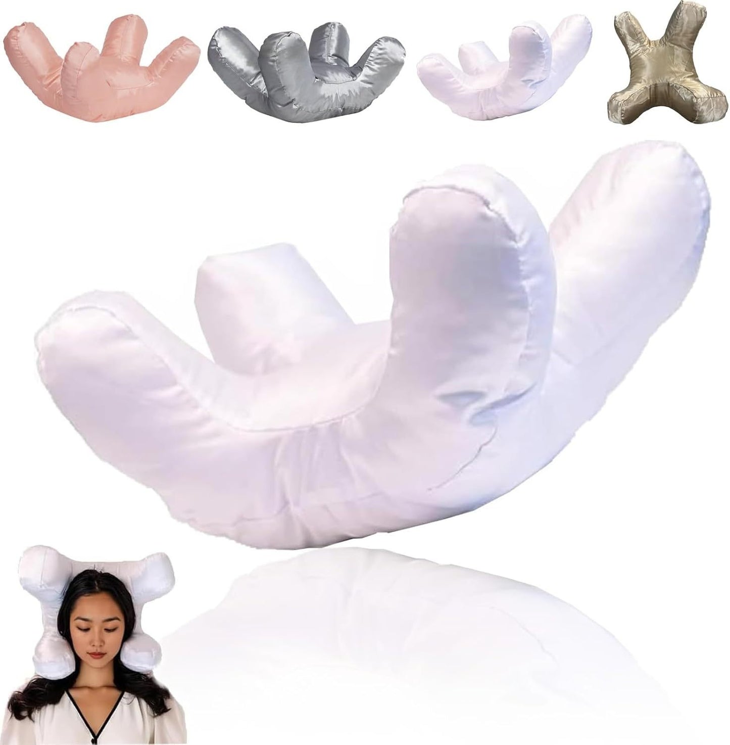 Almohada facial, almohada de belleza, almohada de masaje antiarrugas para dormir boca abajo