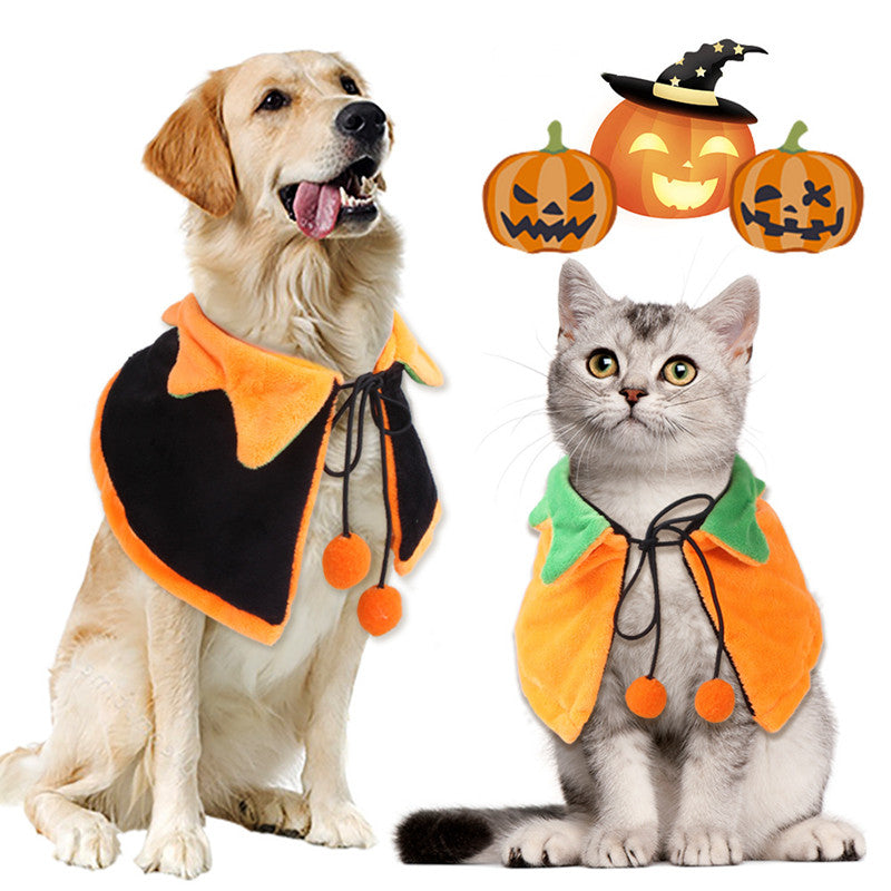 Capa de doble cara en forma de calabaza de Halloween para mascotas