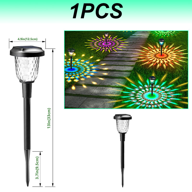 Nuevas luces Solares de paisaje al aire libre para jardín, hermosas luces que proyectan colores con formas de flor
