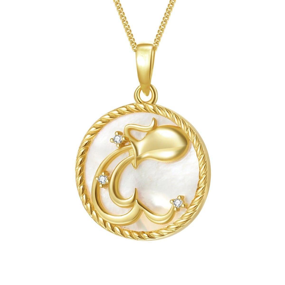 Collar de circonitas con 12 constelaciones de moneda redonda, COLLAR con dije de SIGNO del ZODIACO