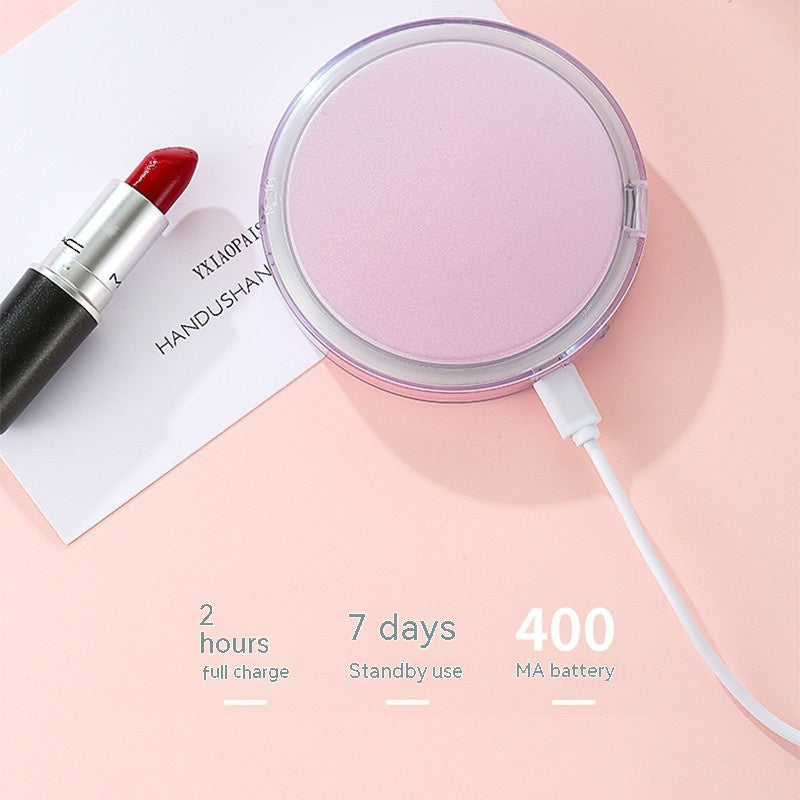 Mini espejo de maquillaje LED portátil, como y transportable