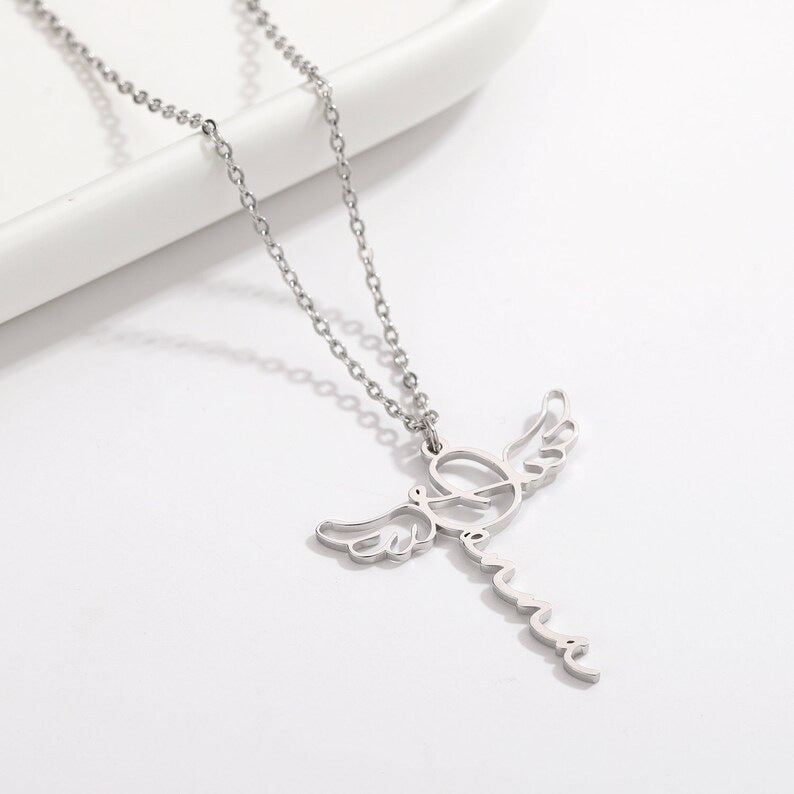 Collar para formar tu NOMBRE con dijes de alas de ángel -