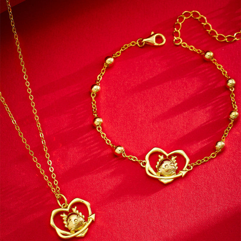 Collar del año del dragón con diseño de corazón alta calidad y gran diseño, 2024 abundancia