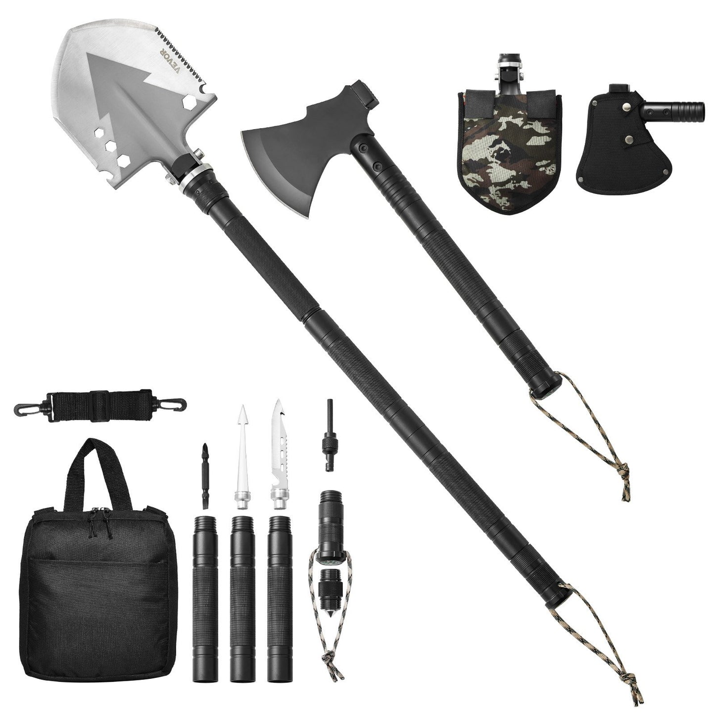 Herramientas de camping, y supervivencia al exterior , Palas plegables para acampar 16 en 1