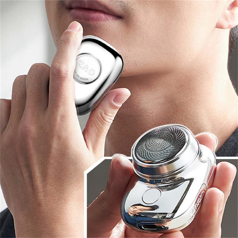 Mini Afeitadora eléctrica de viaje para hombres, Afeitadora eléctrica lavable de tamaño de bolsillo, afeitadora inalámbrica portátil recargable para hombres, afeitadora de barba facial