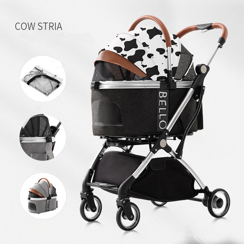 Carriola para mascotas para perros y gatos, carrito plegable Universal de cuatro ruedas para perros, mascotas
