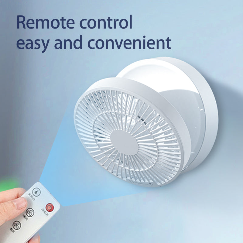 Ventilador plegable eléctrico con luz nocturna, ventilador de pared, Silencioso,enfriador de aire para el hogar con control remoto