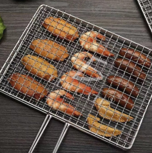 Parrilla Plegable de Acero Inoxidable 65x36 cm – ¡Llévala Donde Quieras!