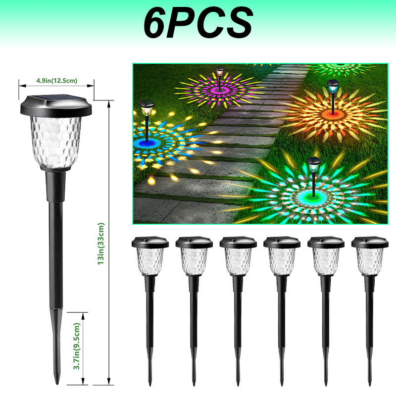 Nuevas luces Solares de paisaje al aire libre para jardín, hermosas luces que proyectan colores con formas de flor