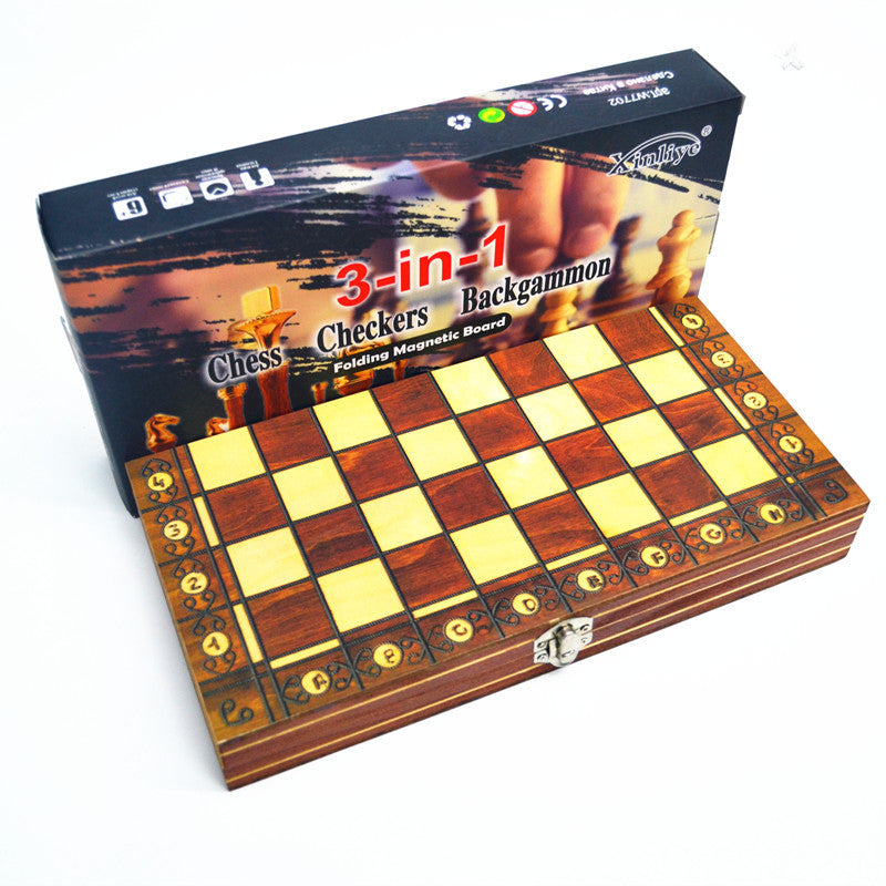 Juego de ajedrez Juego de ajedrez 3 en 1 magnético de Madera de Alta Calidad Juego de ajedrez