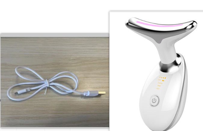 Masajeador térmico EMS para cuello, reafirmante y reafirmante, con microcorriente eléctrica y eliminador de arrugas.