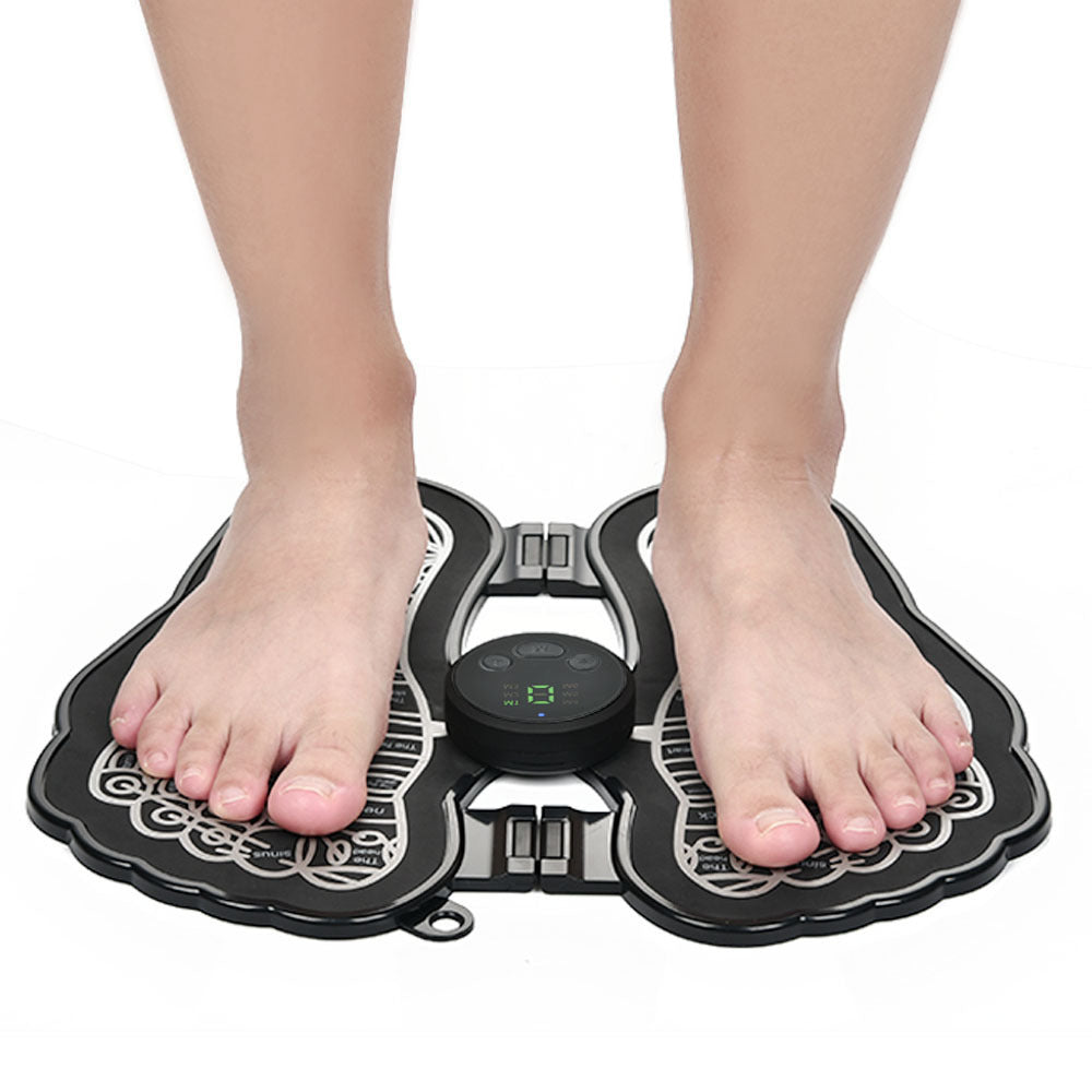 Masajeador de pies recargable con almohadilla para pedicura y pulso EMS.