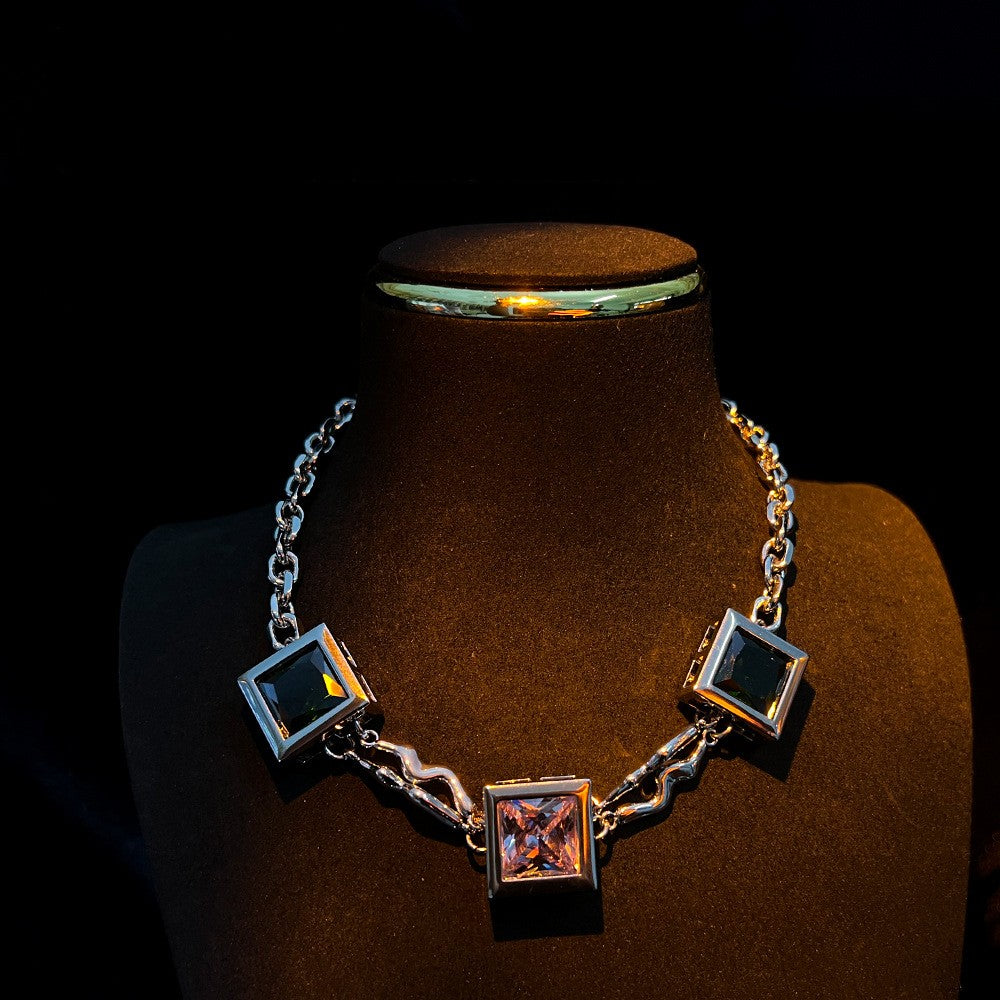 Hermoso Collar de dopamina original bañado en plata, Joya en Plata Phantom