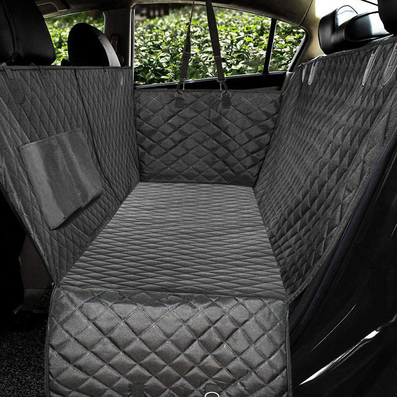 Protector para asiento del automovil para perros, hamaca transportadora de mascotas de malla, Protector de seguridad, alfombrilla para asiento trasero de coche con cremallera y bolsillo para viaje