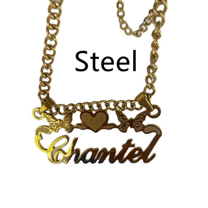 Collar de acero inoxidable con letras personalizadas, arma tu nombre, personaliza tu collar.