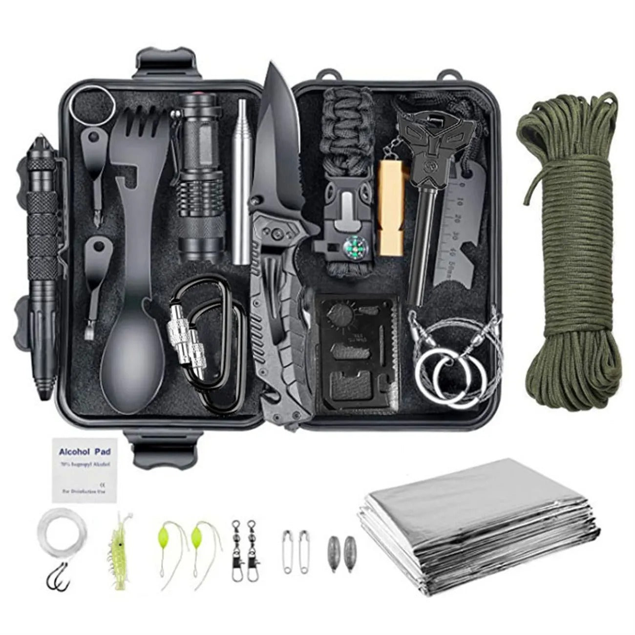 Kit de camping al aire libre Juego de herramientas de supervivencia SOS