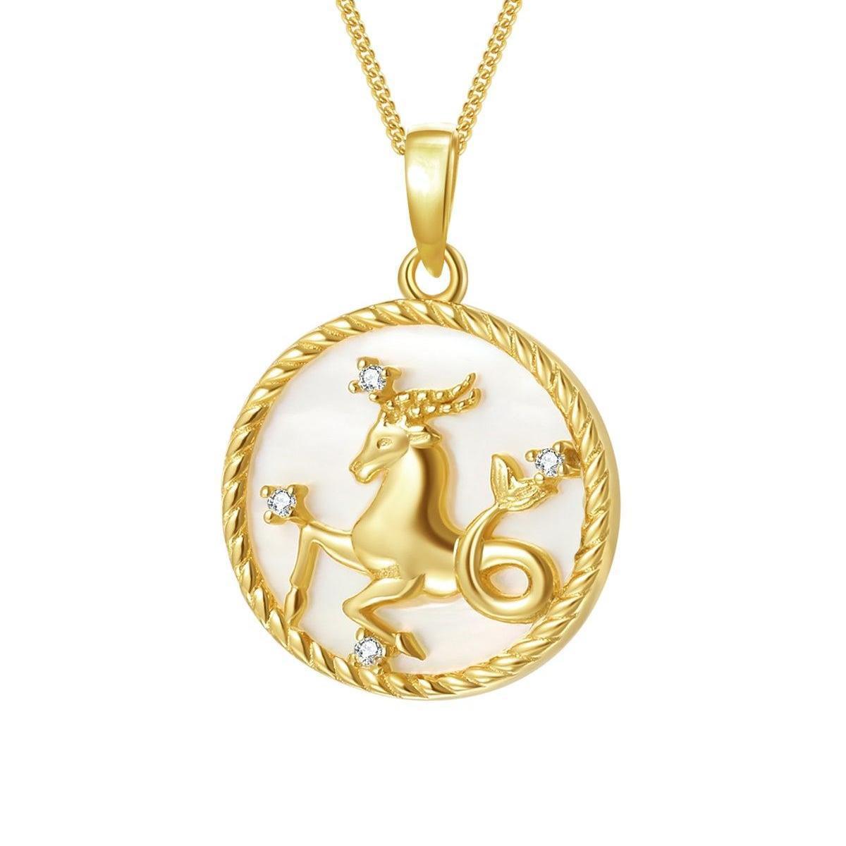 Collar de circonitas con 12 constelaciones de moneda redonda, COLLAR con dije de SIGNO del ZODIACO