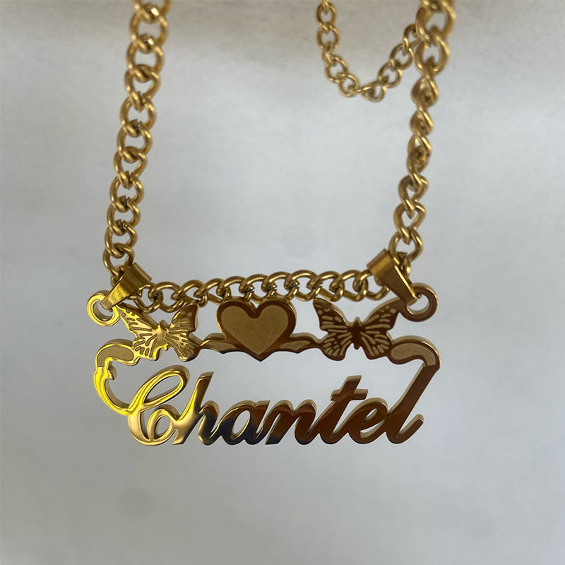 Collar de acero inoxidable con letras personalizadas, arma tu nombre, personaliza tu collar.