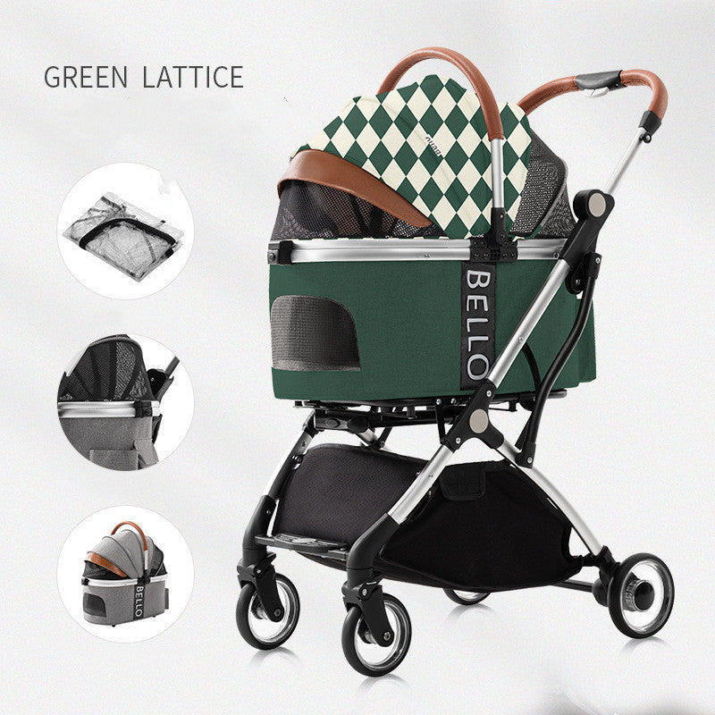 Carriola para mascotas para perros y gatos, carrito plegable Universal de cuatro ruedas para perros, mascotas