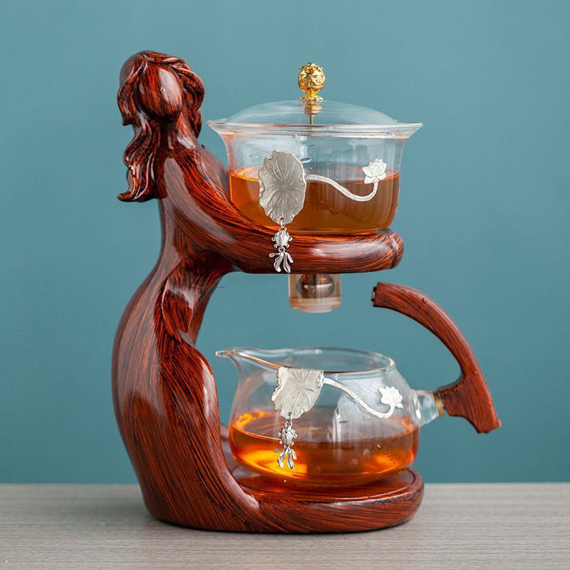 Juego de té, tetera de Kungfu, soporte de vidrio resistente al calor, Base, infusores de té oriental