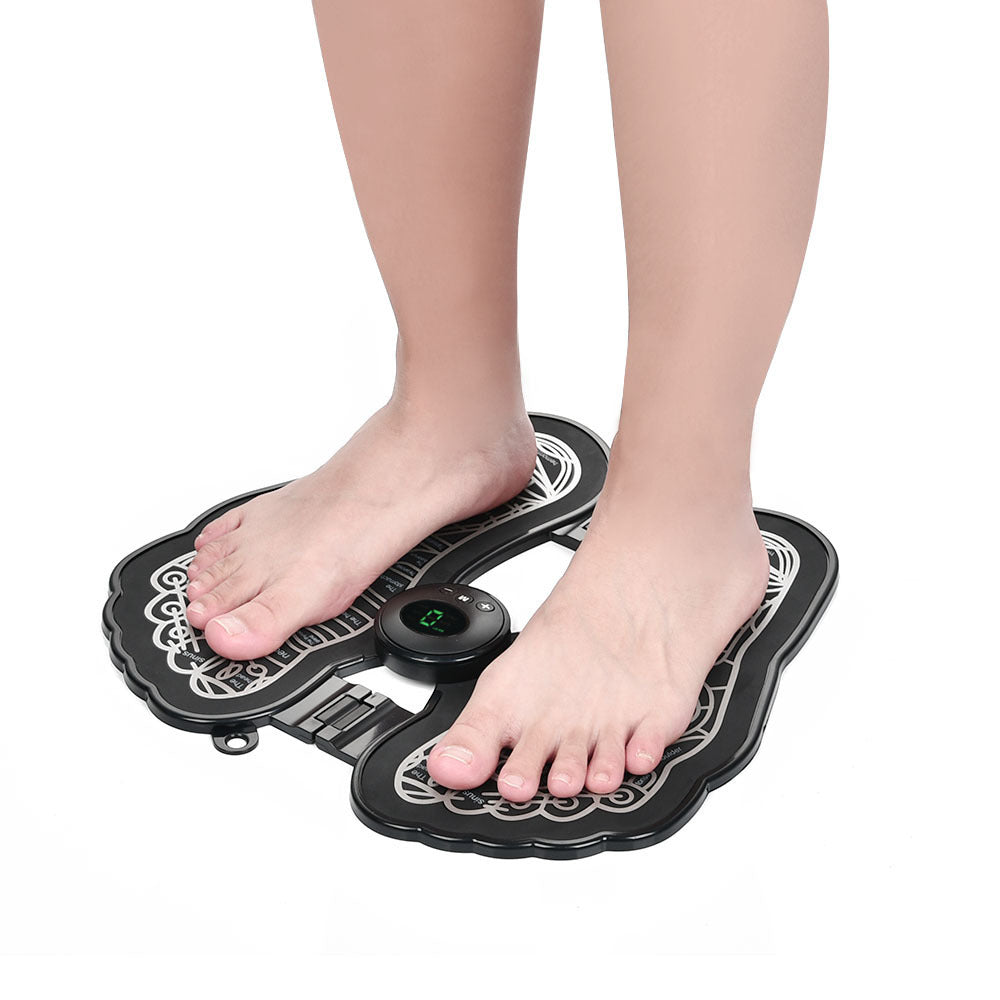 Masajeador de pies recargable con almohadilla para pedicura y pulso EMS.