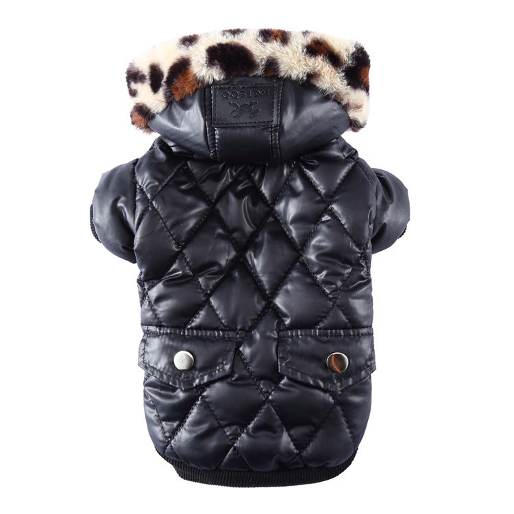 Chamarra gruesa, tela impermeable Ropa para perros, otoño e invierno, abrigo de cuello de pie