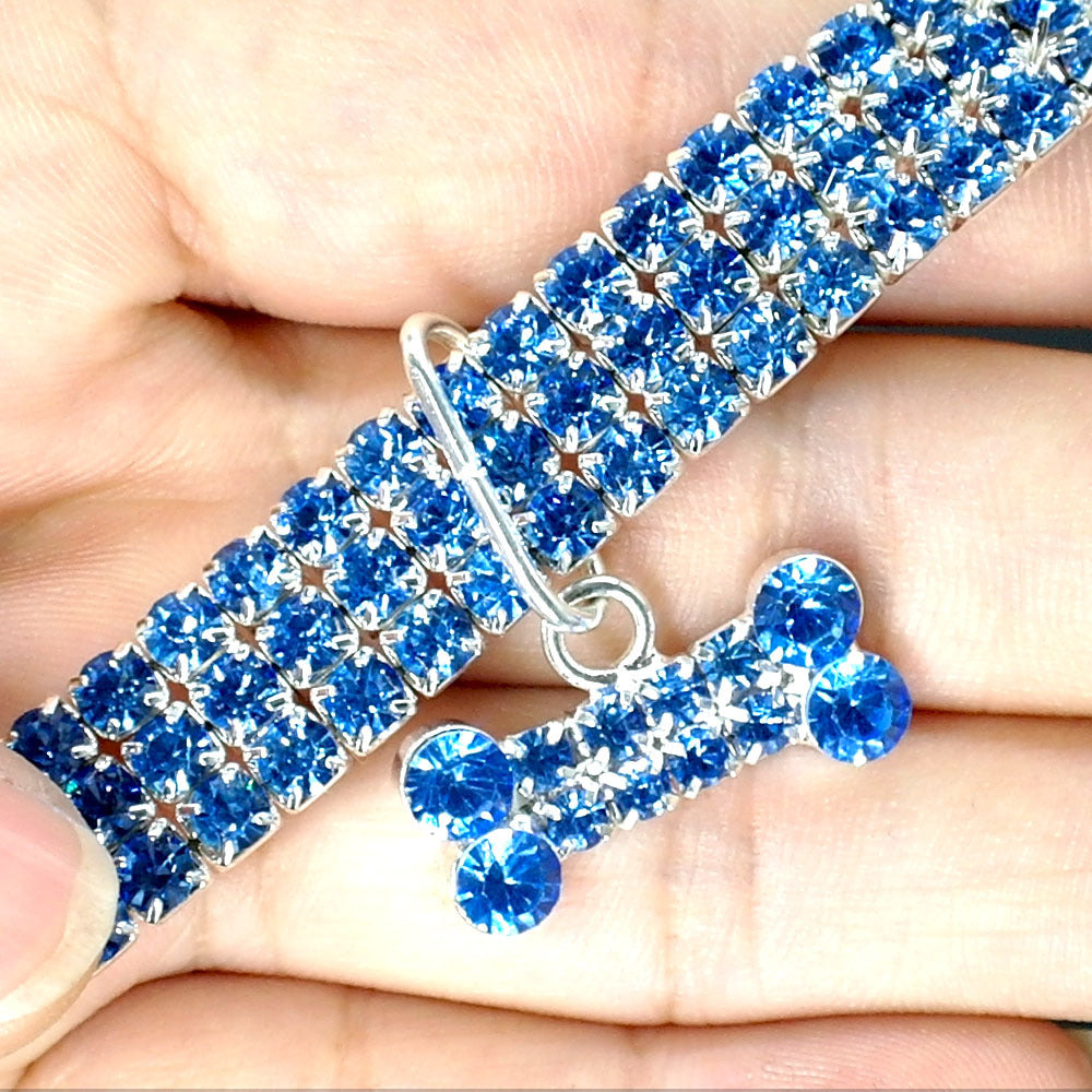 Collar de perro con cristales brillantes, correa para perros pequeños, medianos y gatos.
