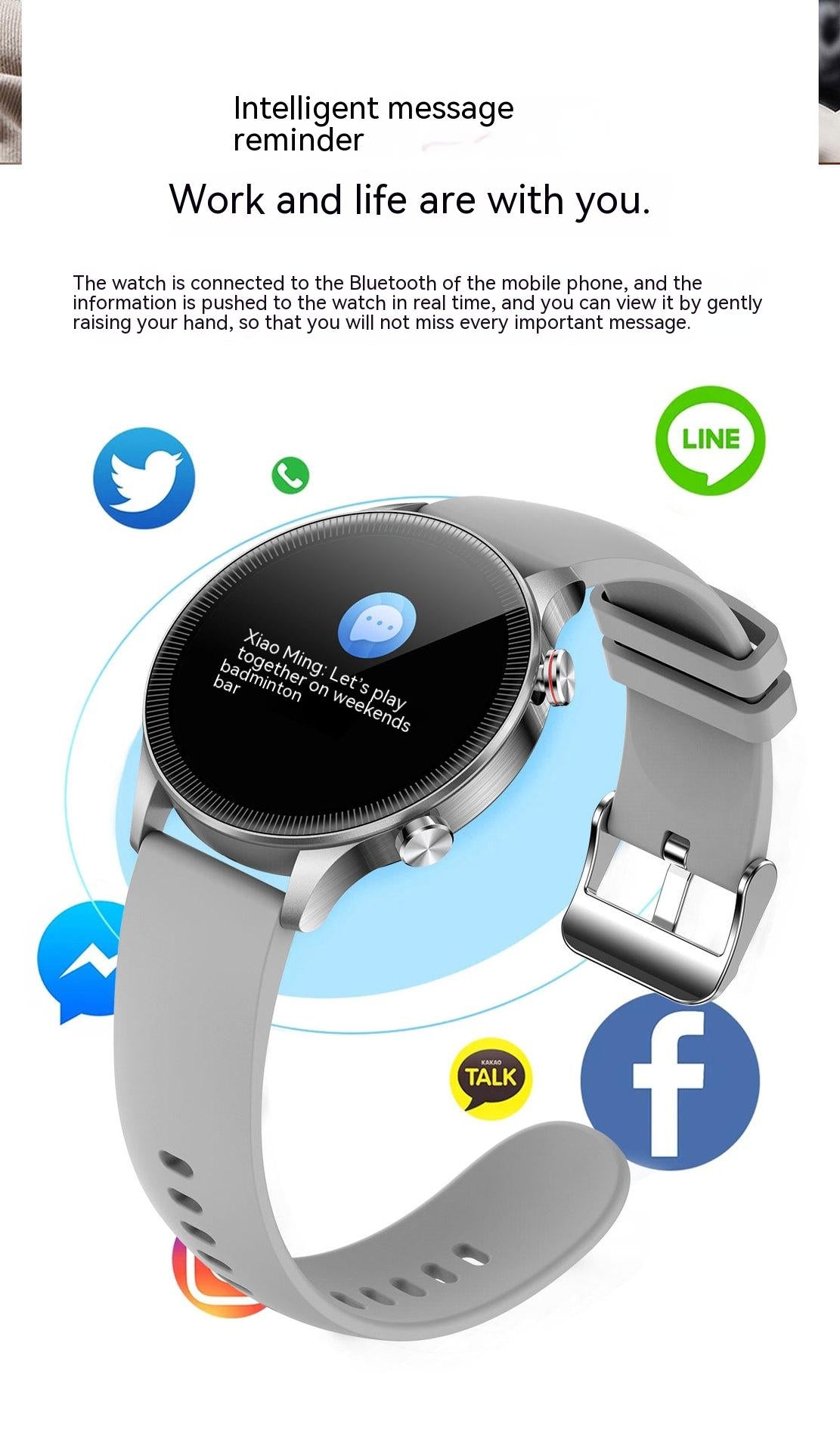 Reloj inteligente con monitor de frecuencia cardíaca y presión arterial CF92