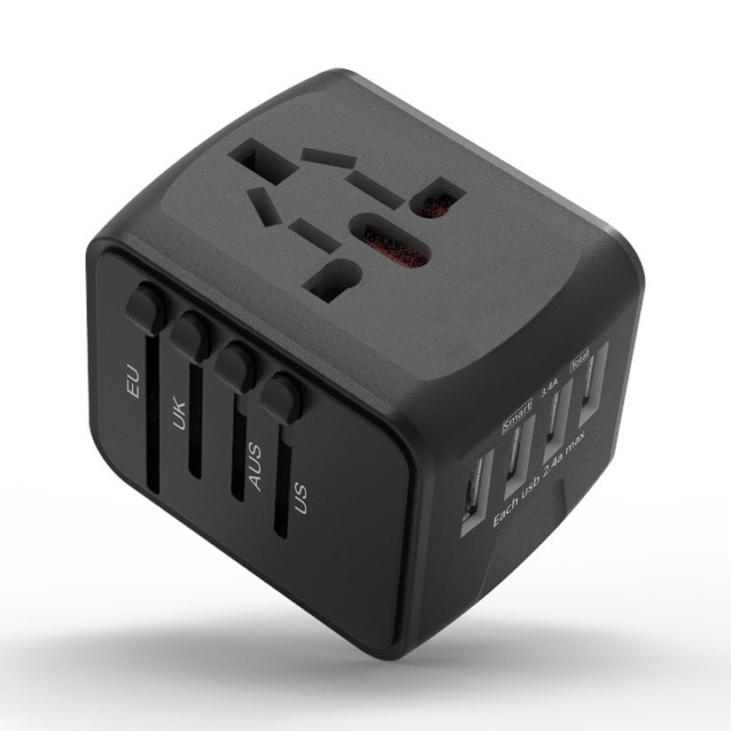 Base de carga multifuncional para viajes con 4 puertos USB y convertidor