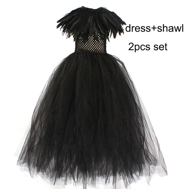 Vestido de bruja para disfraz de Halloween para niña