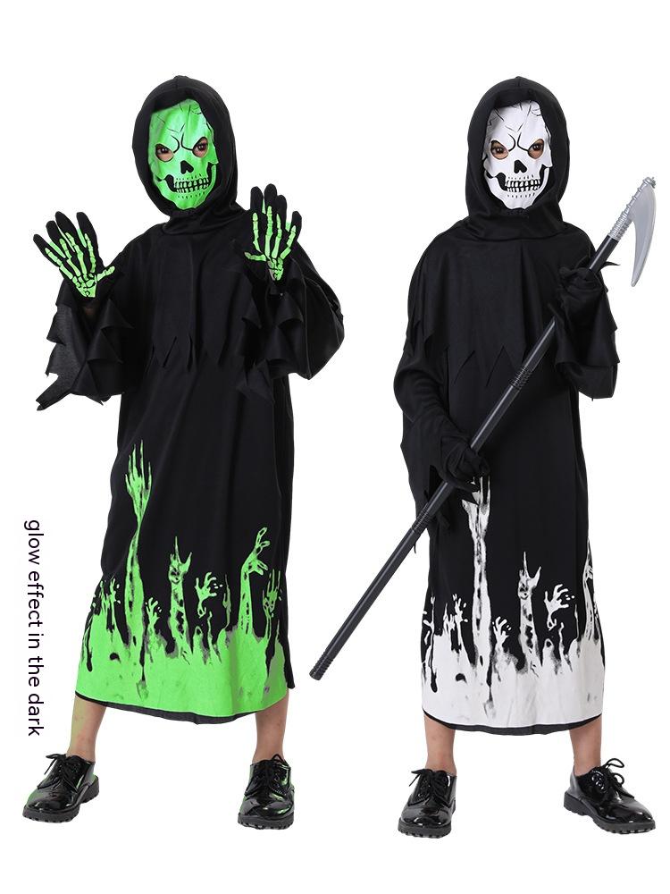 Disfraz de la Muerte para Halloween, Disfraz Luminoso para niños