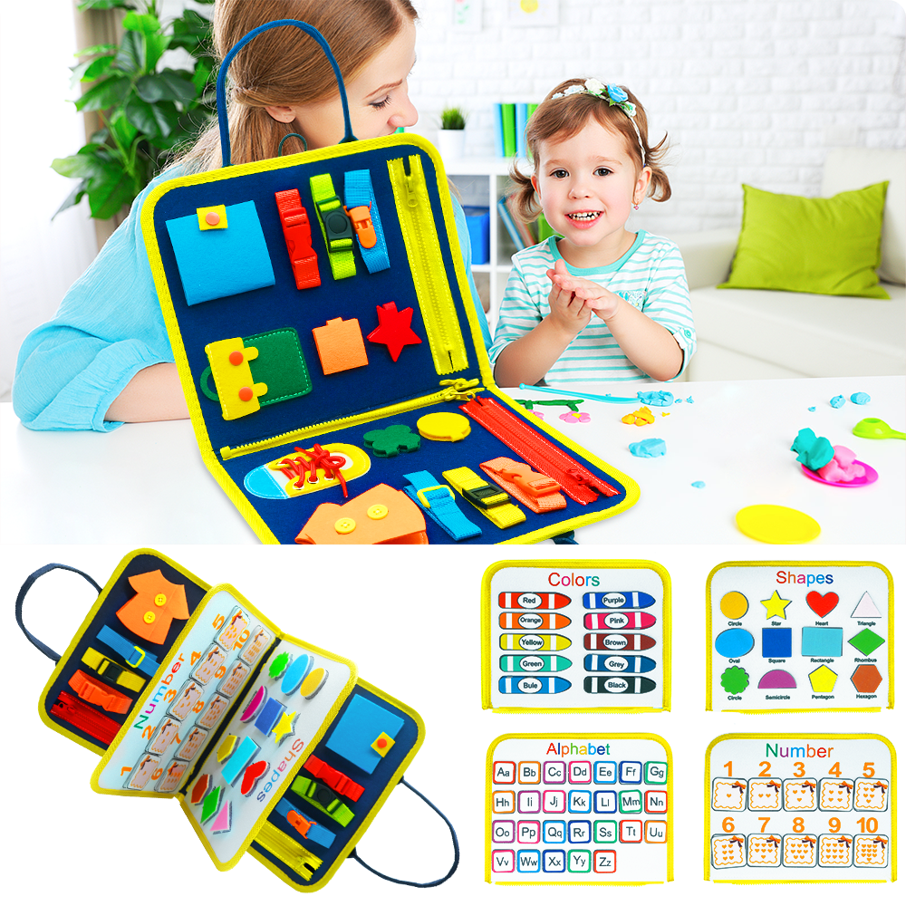 Nuevo libro tipo tablero de aprendizaje temprano para bebés y niños, juguete de aprendizaje sensorial preescolar