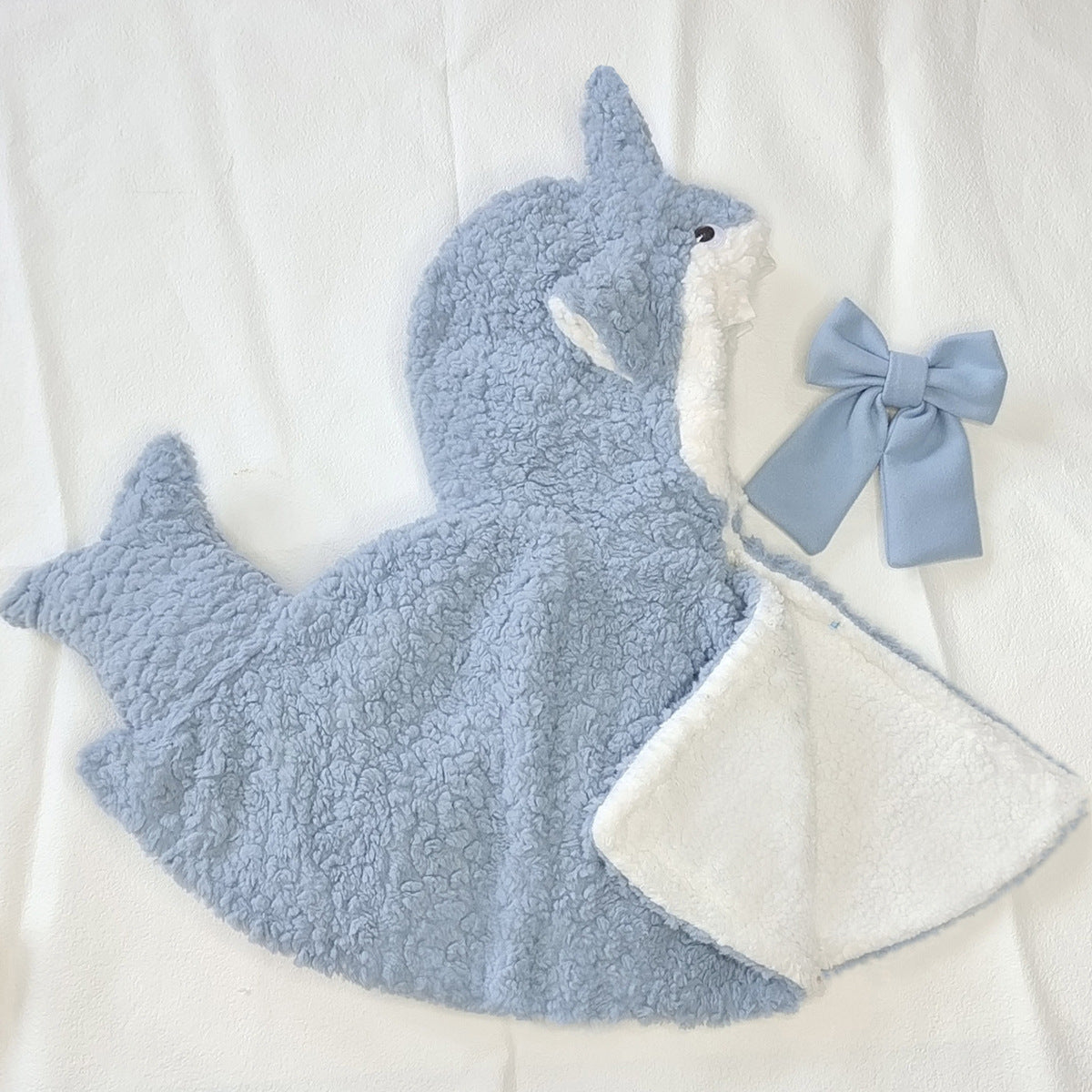 Manta de tiburón para bebé, capa gruesa de doble capa para niño, ropa tridimensional con forro polar