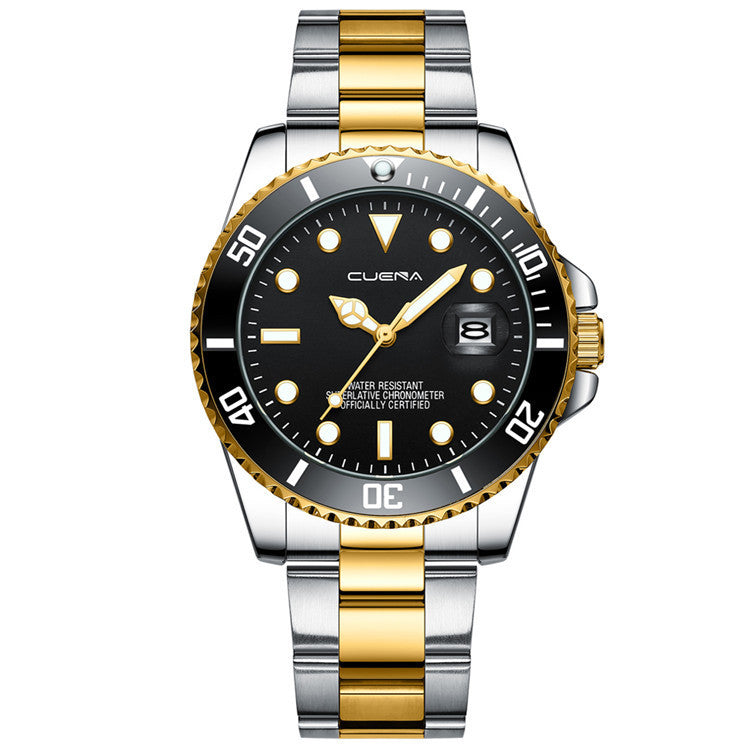 Reloj De Cuarzo Correa De Acero, sin batería, reloj de hombre, fecha, cuerda automática, impermeable, marca de acero inoxidable, de lujo para hombre