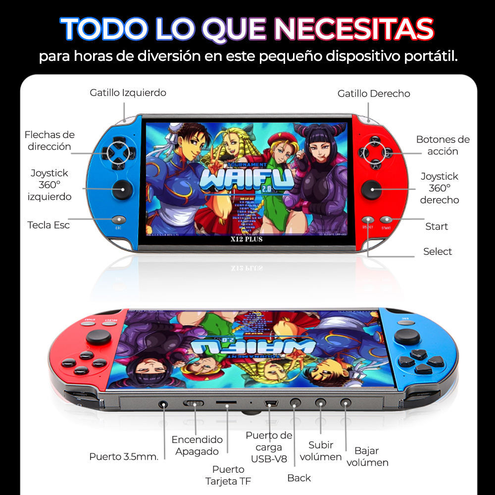 X12 PLUS Consola Retro Portátil 32 GB – ¡Tu Arcade de Bolsillo!