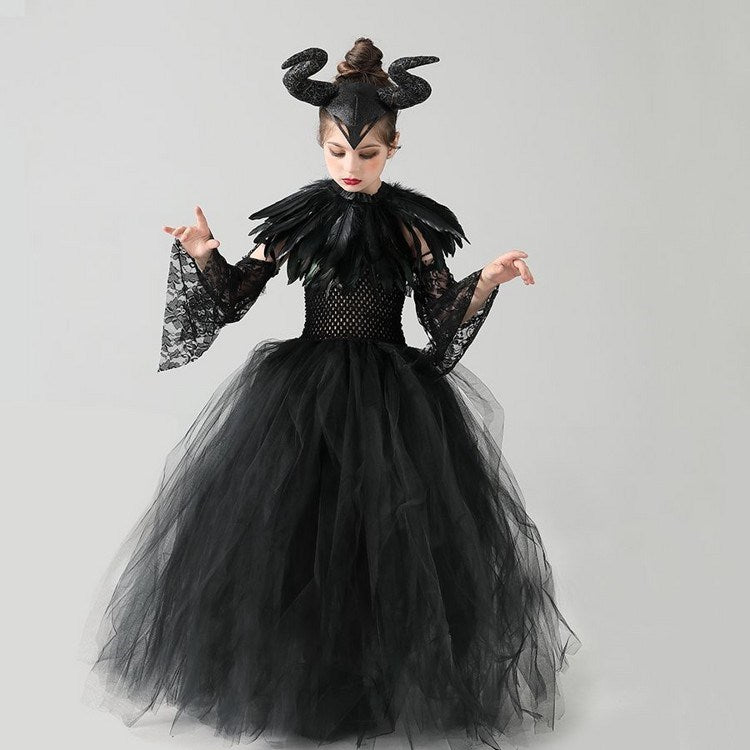 Vestido de bruja para disfraz de Halloween para niña