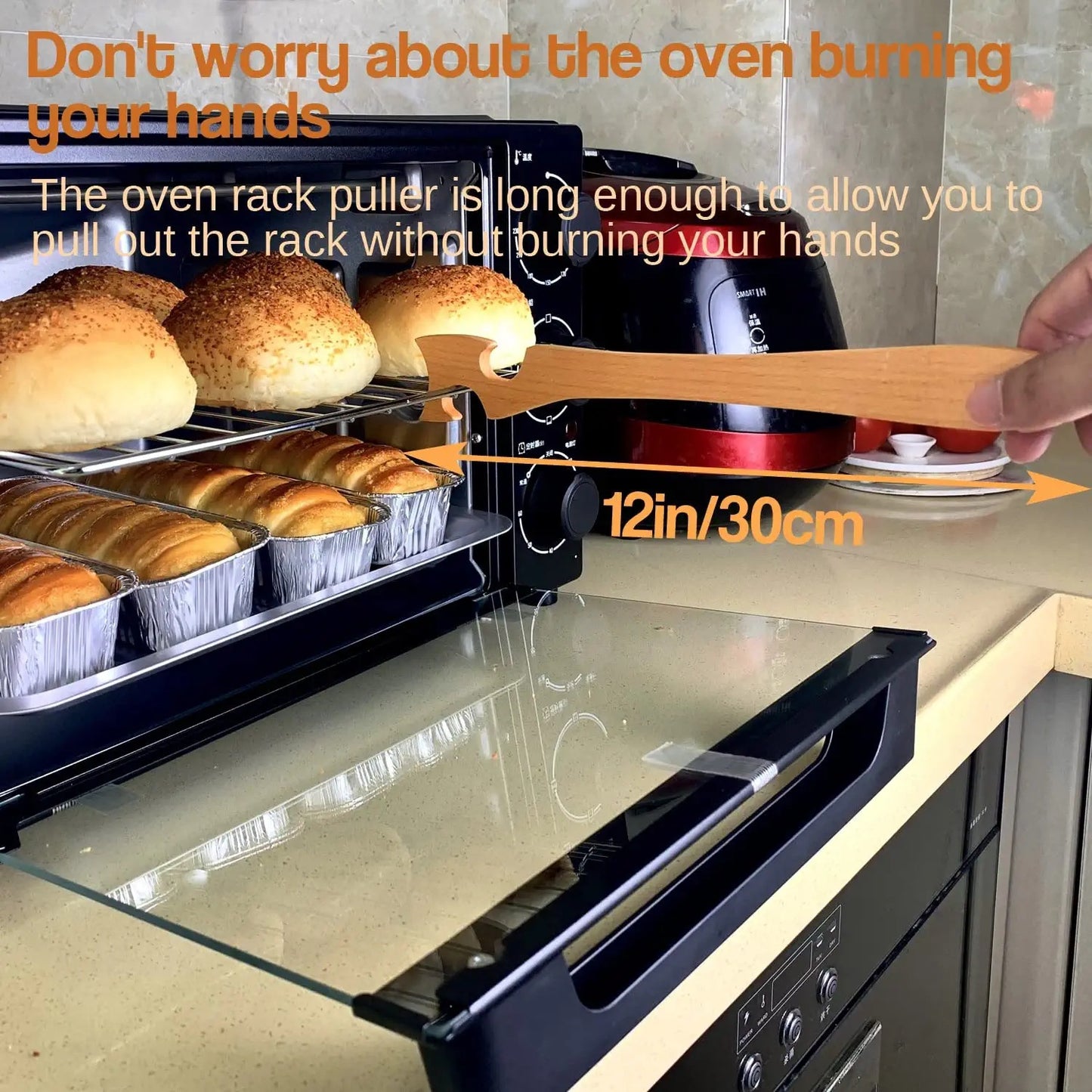 Extractor de rejillas para horno, abridor elástico específico para horno, herramientas de cocina