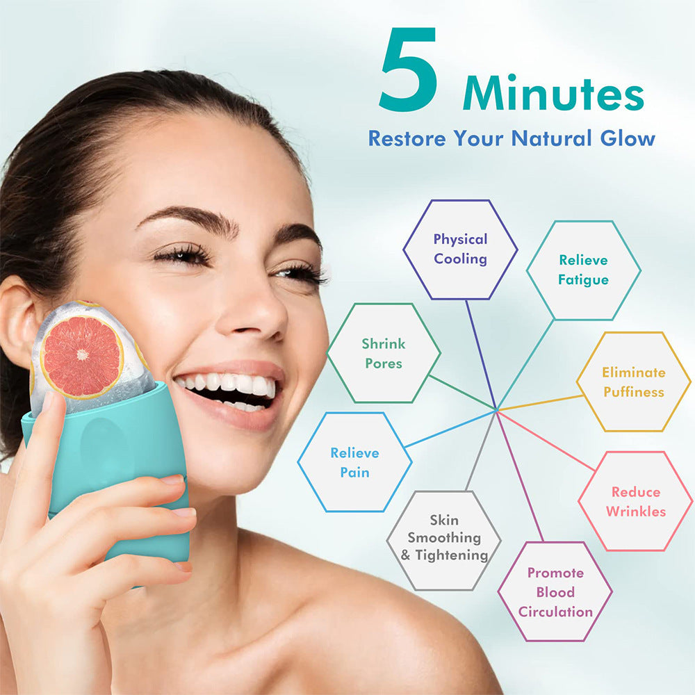 Rodillo Facial de Hielo en Silicona – Contornea, Reduce Poros y Ojeras