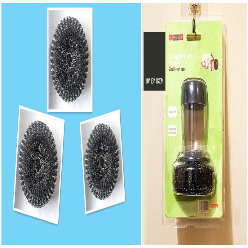 Cepillo de Cocina con Dispensador – Limpieza Fácil con Solo Presionar