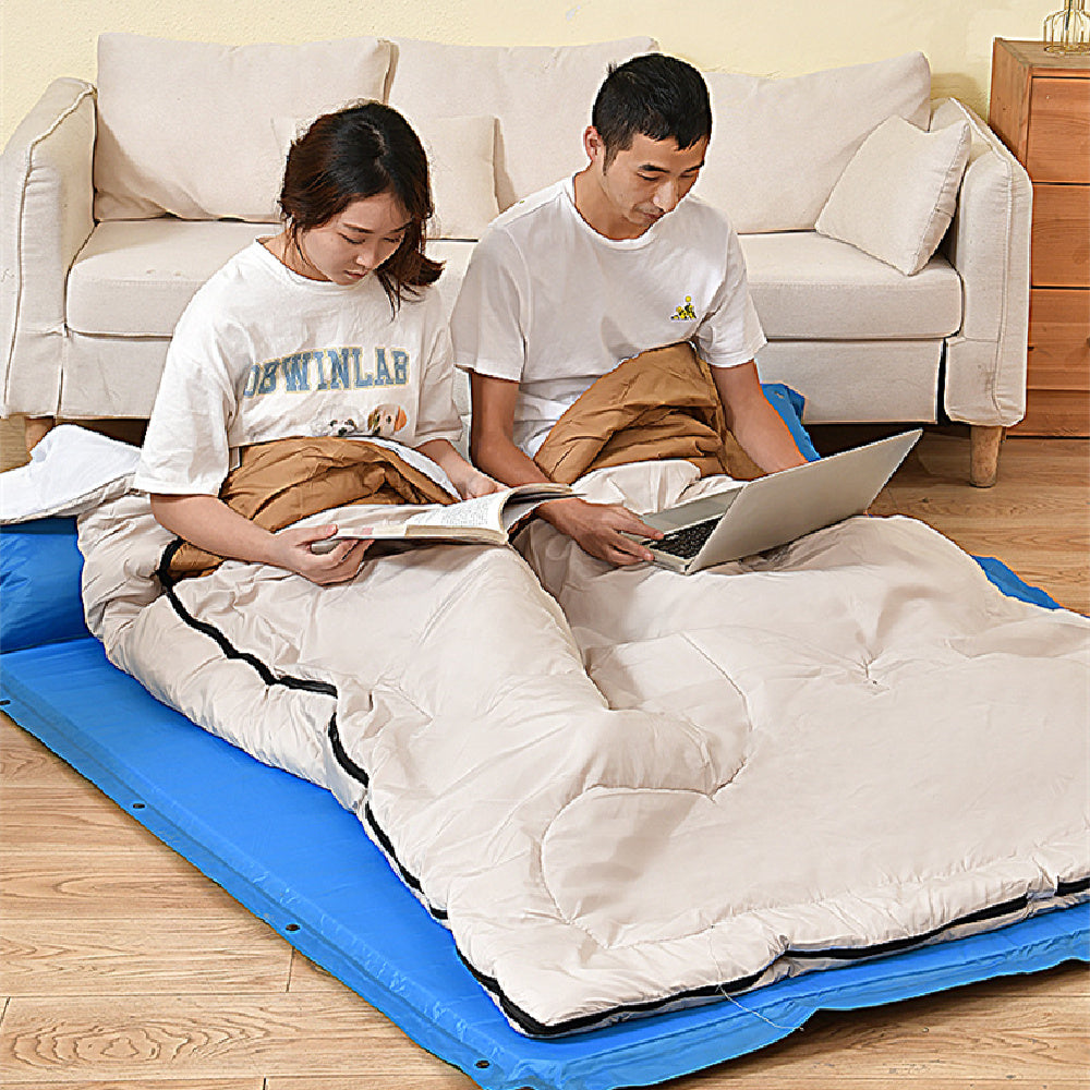 Saco de dormir doble para adultos, grueso, cálido y resistente al frío, de doble uso.