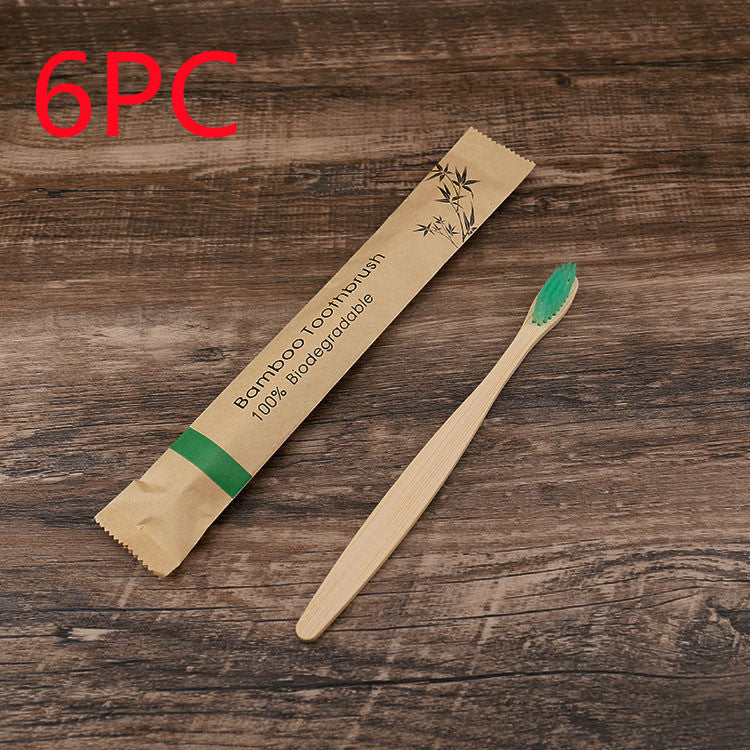 Set de 10 Cepillos de Dientes de Bambú Ecológicos con Cerdas Suaves de Carbón