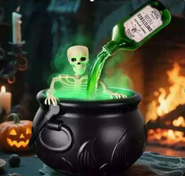 Caldero Hechicero Flotante con Botella Mágica y Niebla Verde – kit completo