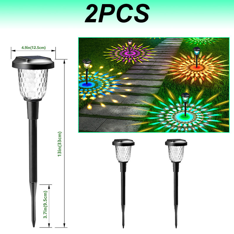 Nuevas luces Solares de paisaje al aire libre para jardín, hermosas luces que proyectan colores con formas de flor