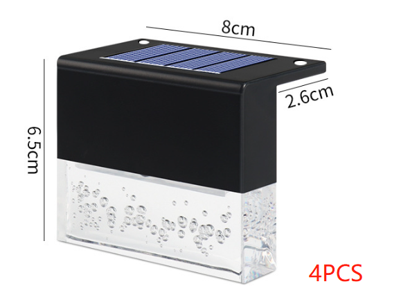 Luz solar para exteriores, luces de colores con recarga solar, luz impermeable de la cerca del paso de la luz solar del RGB LED